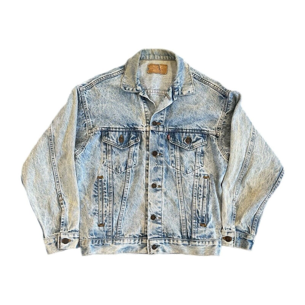 Vintage Levis Jean Jacket Mens S 507 Type III‎ Denim Faded Distressed 90s